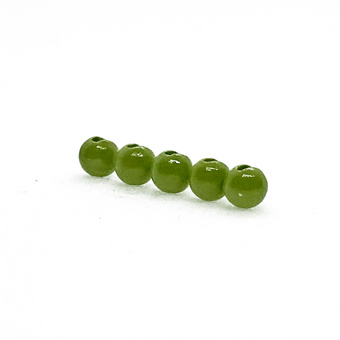 Slotted Tungsten Beads: Olive